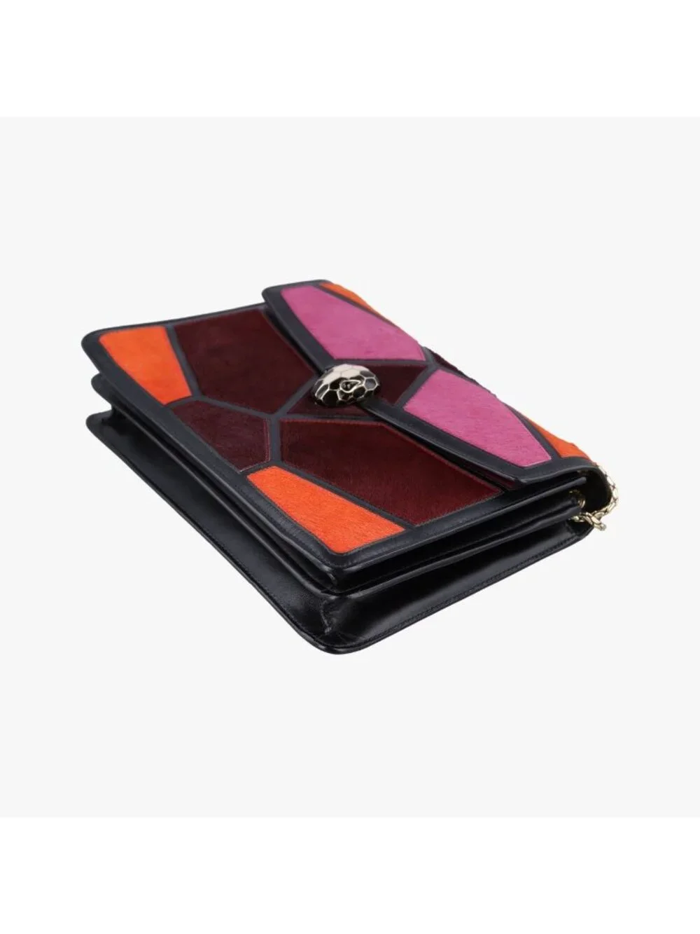 Bvlgari Serpenti Orange Pink Bordeaux Calf Hair Shoulder